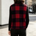 thumbnail image 5 of Cmfcve Women's Plus Size Plaid Fleece Vest Button Down Sleeveless Warm Jackets Fall Winter Casual Outerwear, 5 of 6