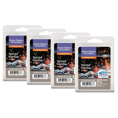 Vanilla Wax - Better Homes & Gardens 2.5 oz Spiced Vanilla Embers Scented Wax Melts, 4-Pack