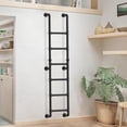 thumbnail image 1 of Escalera de metal de 6 peldaños montada en la pared, escalera de escape de pozo de ventana de sótano y emergencia de incendio, para ascenso en ático d, 1 of 8