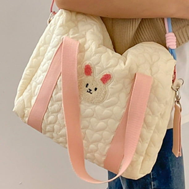 Bolso De Hombro Bolso de pañales para el cuidado de mamá informal Moda Dibujos animados lindos para mamá (Conejo de amor)