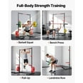 thumbnail image 3 of KFFKFF Power Cage Rack, Multifunctional Squat Rack for Home Gym, Width-Adjustable Workout Strength Training Equipment with 6 Band Pegs, 3 of 9