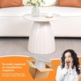 thumbnail image 6 of Round End Table for Living Room, Metal Small Side Table, Modern Nightstand Tea Table for Living Room, White, 6 of 7