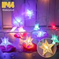thumbnail image 4 of Star String Lights Plug in - 33 ft 100 LED Star Fairy String Lights with Remote and Timer, Waterproof for Bedroom Porch Wedding Party Patio Garden Tent Indoor Outdoor Décor, Warm White, 4 of 14