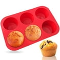 thumbnail image 2 of 6 Cavity Silicone Cupcake Baking Pans Muffin Pans Non Stick Baking Cups Home DIY Baking Tool, 2 of 5