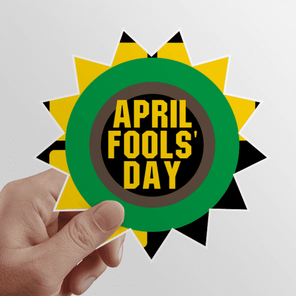 April Fool Day Sun Vinyl Sticker Luggage Graffiti Flower Decal