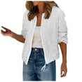 thumbnail image 2 of Sequin Cardigan Jacket for Women 2025 Glitter Long Sleeve Crewneck Cropped Zip Up Bomber Jackets Clubwear Outerwear, 2 of 6