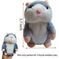 thumbnail image 6 of Plush Interactive Toys Talking Hamster Repeats What You Say Talking Stuffed Animal Talk Back Hamster Toy for Kids Interactive Hamster Toy for Birthday Funny Gift Kids Early Learning, 2Pack, Gray, 6 of 8