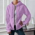 thumbnail image 6 of Holzkary Zip Up Cardigan Sweatshirts for Women and Pure Color Long Sleeved Knitted Zipper Sweater Long Sleeve Lightweight Hoodie Oversized Casual Hoodies Sweater Fashion Jackets Purple M, 6 of 9