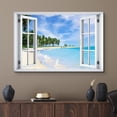 thumbnail image 3 of wall26 Canvas Print Wall Art Window View Trees Along Tropical Island Beach Shore Wilderness Nature Photography Realism Scenic Landscape Colorful Multicolor for Living Room, Bedroom, Office - 12", 3 of 5