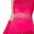 thumbnail image 4 of Vestido de baile latino con lentejuelas y flecos para mujer para club Color rojo rosa L, 4 of 8
