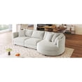 thumbnail image 4 of U_STYLE Three Indoor Cushioned Combination Sofas with Three Pillows and Curved Seat, for Living Room, Study Room, and Apartment, 4 of 9