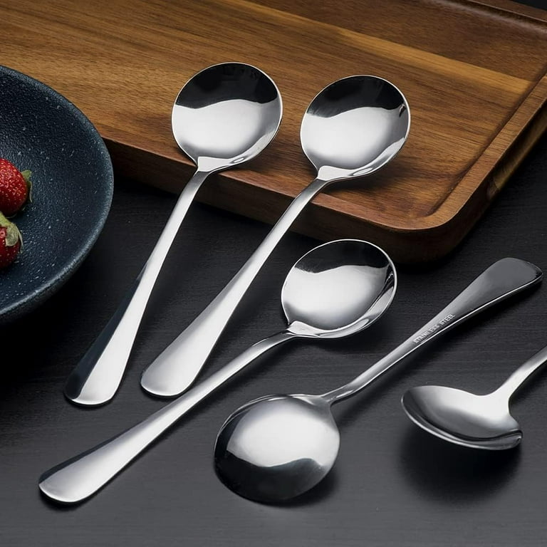 Soup Spoon Set 8-Piece Premium Stainless Steel Dinner Spoon Heavy