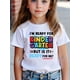 thumbnail image 1 of Girls' School T-Shirt - Cute Cartoon Graphic Tee with Colorful Lettering, Soft Stretchy Round Neck Top for Spring Summer Fall, Machine Washable Playful Back-to-School Outfit, Kindergarten Shirt, 1 of 7