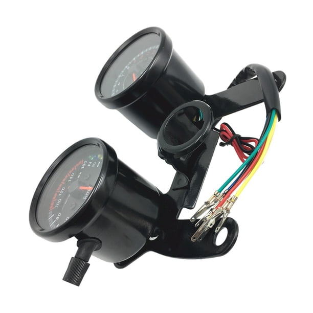 Velocímetro para motocicleta, instrumento para motocicleta con soportes de montaje, tacómetro accesorio de instalación fácil de 12V para reemplazo Zulema Velocímetro de motocicleta