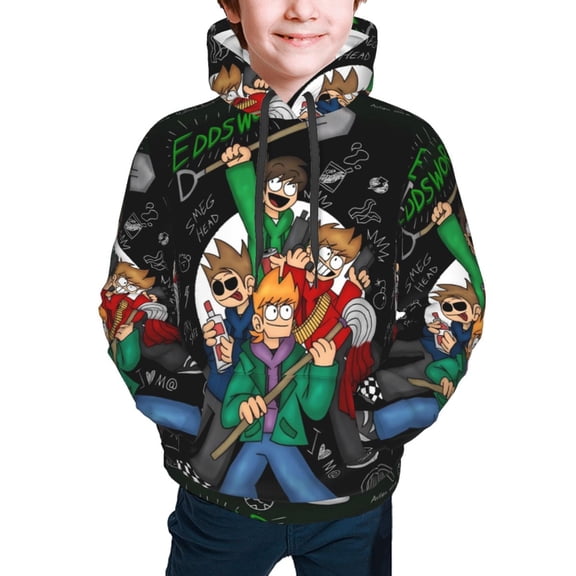 Eddsworld Kids' Hoodie 3d Print Sweatshirt Soft Pullover Hooded With Big Pockets For Boys Or Girls Small
