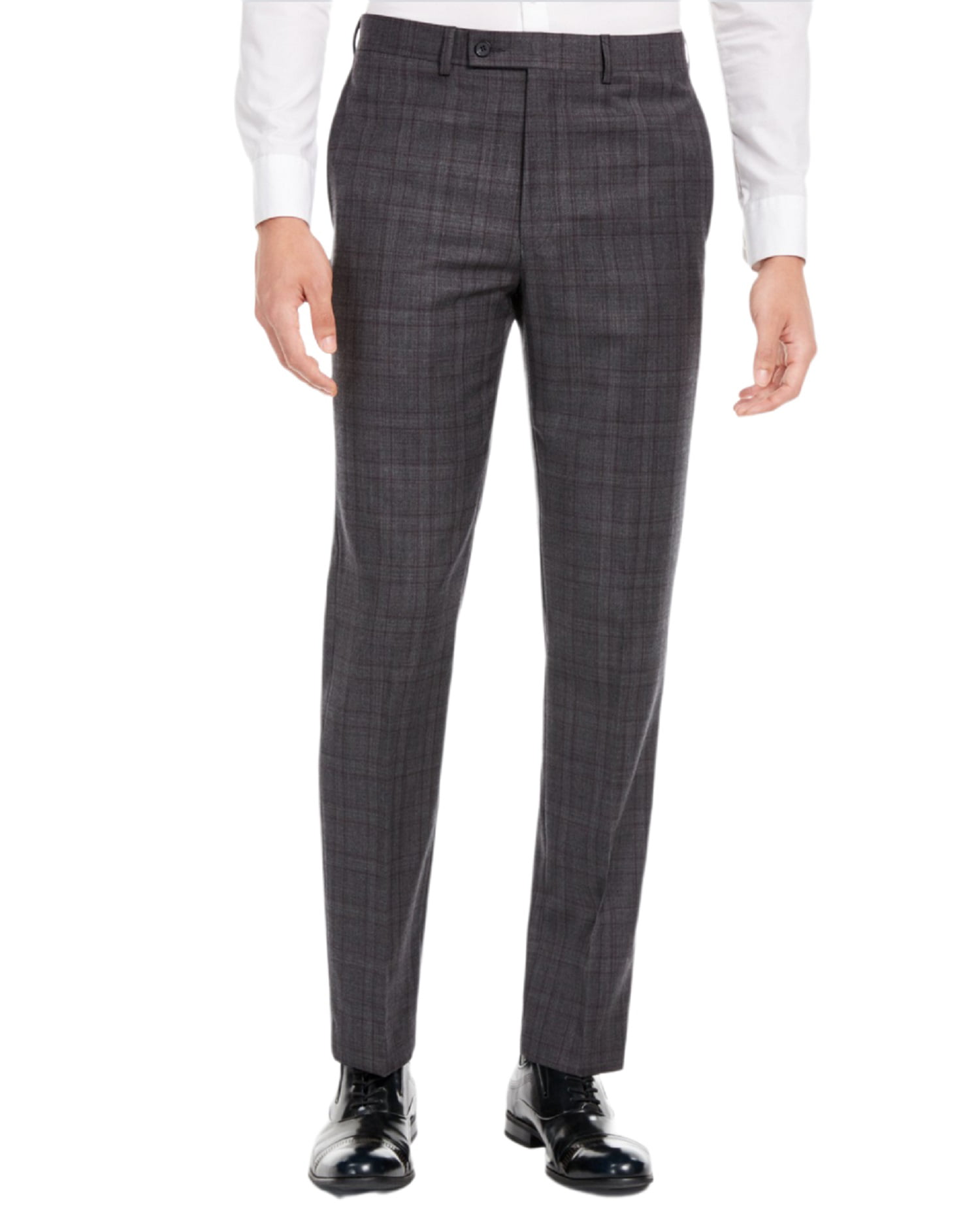 Calvin Klein Men's X Slim-Fit Stretch Plaid Suit Pants, Grey, 40Wx30L -  