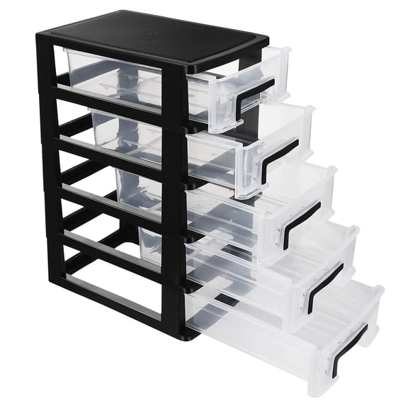 Pawsdot Desk Storage Drawers Black Plastic Organizer for Office Home Study Room