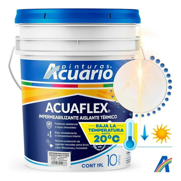 Impermeabilizante Acuario Acuaflex Aislante Termico 10 Años - Color Blanco