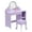 Purple (with accessories), variant on Adjustable LED Lighted Mirror Kids Vanity Desk - Princess Makeup Table with Stool, Drawer, Open Shelves & Accessories, Wooden Dressing Table for Girls 3-9 - Color: Pink (with accessories)