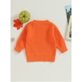 thumbnail image 4 of Bagilaanoe Toddler Baby Girl Boy Halloween Sweater Long Sleeve Letter Embroidery Pullover 6M 12M 18M 24M 3T 4T 5T 6T Kids Warm Jumpers Tops Fall Loose Knitwear, 4 of 7