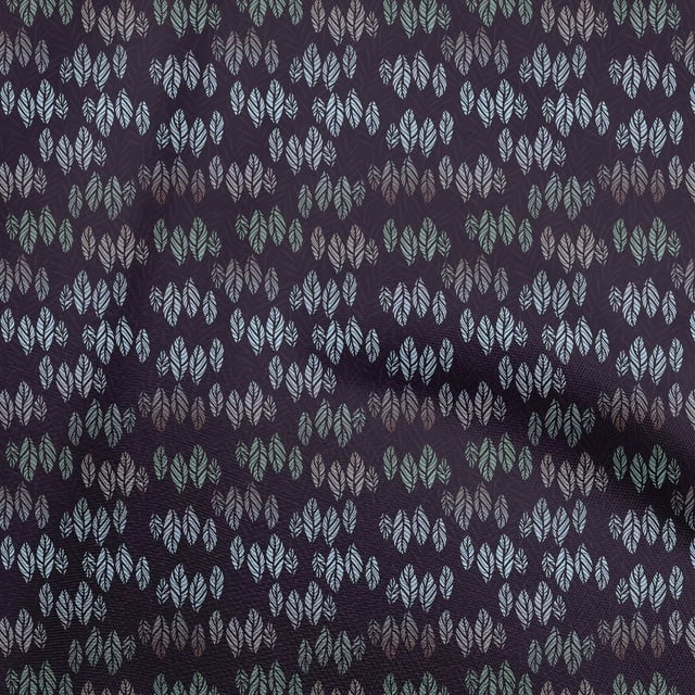 oneOone Tissu Polyester Spandex Violet Feuilles Matériel de Robe Tissu Imprimé Tissu au Mètre 56 Pouces de Large-Ab