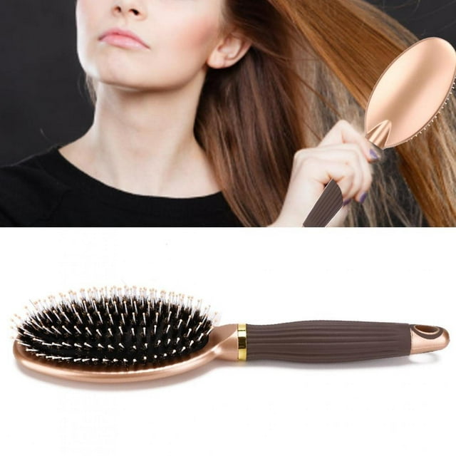 LAFGUR Comb,Hairbrush Comb Anti-Slip Rubber Handle Hair Styling Modeling Massage Hairbrush Comb Gold,Hairbrush Comb