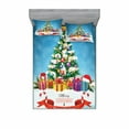 thumbnail image 2 of Ambesonne Christmas Fitted Sheet & Pillow Sham Set, New Year Theme Boxes, Twinxl, Multicolor, 2 of 3