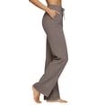 thumbnail image 5 of Linen Pants Women 2026 Summer Casual High Waist Straight Leg Trousers Lightweight Loose Plus Size Pant with Pockets Brown L, 5 of 7