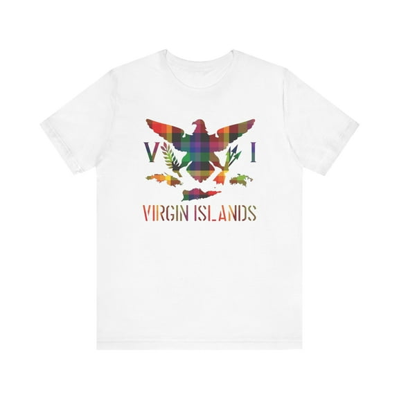 Official U.S. Virgin Islands Madras Flag USVI Map of Islands T-Shirt for Men Women