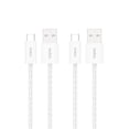 thumbnail image 1 of Cable USB-A a USB-C trenzado Belkin de 1 m, blanco (paquete de 2), 1 of 8