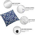 thumbnail image 4 of BANET  Moroccan Tile Pillow Cover Traditional Floral Cobalt Blue Waist Lumbar Throw Pillow case Cushion Cover for Sofa Home Decorative White, 4 of 5