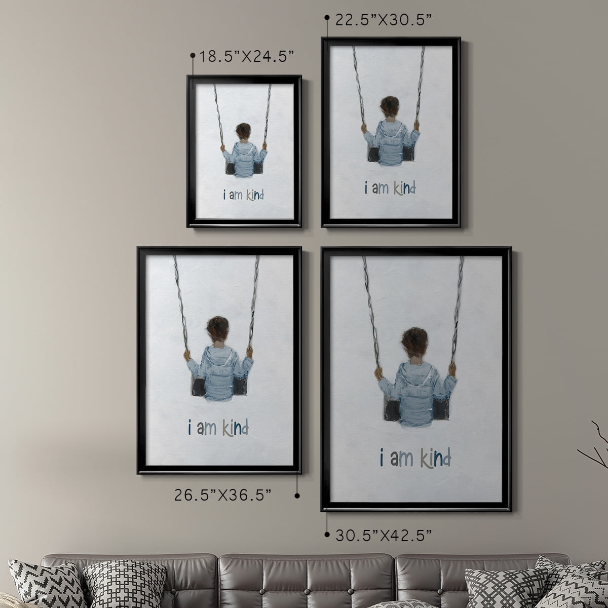 Boy on a Swing Premium Framed Print - Ready to Hang