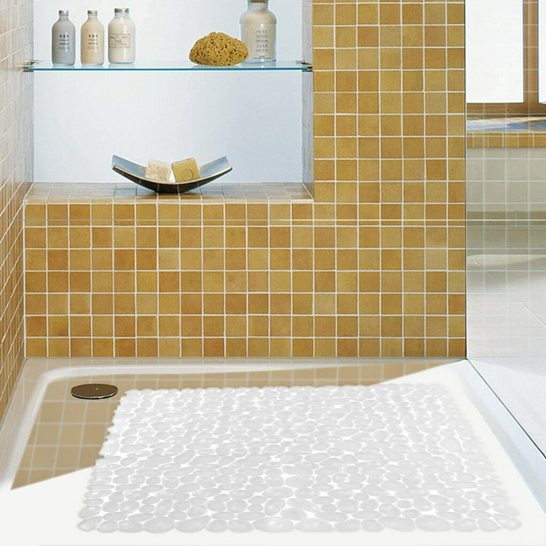 40.7 Sq.ft Soft PVC Non-Slip Tiles, 42 Packs Splicing Waterproof Bath Floor  Mat, Mats for Drain Pool Shower Bath Kitchen(Color:Green+Grey)