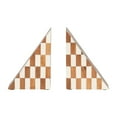 thumbnail image 6 of Decorative Travertine Triangle Bookends - Stylish Book Accessories for Home Library and Table Accents - Modern Elegant Book Ends for Bookshelf, Office, or Desk Decoration - Set of 2, 7", Ivory & Tan, 6 of 11