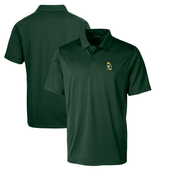 Men's Cutter & Buck Green Green Bay Packers Throwback Logo Prospect Textured Stretch Polo
