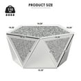 thumbnail image 2 of COSVALVE Luxury Mirrored Silver Coffee Table with Crushed Diamond Inlay, No assembly Needed, 2 of 6
