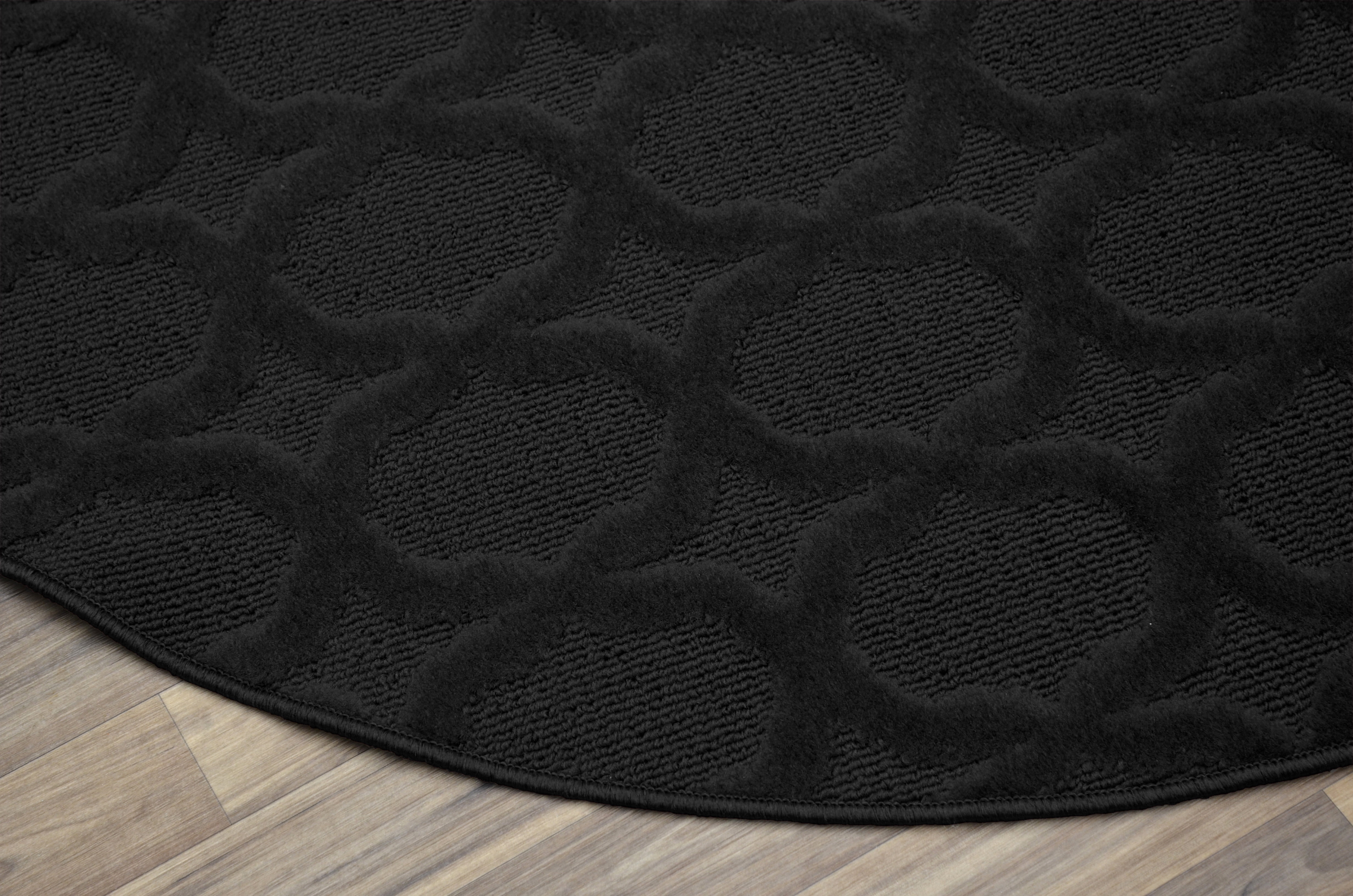 Garland Rug Sparta Black Round Indoor Area Rug, 5' x 5'