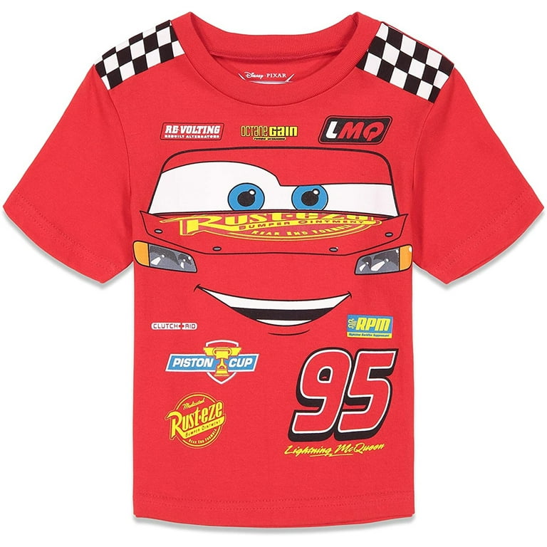 Disney Pixar Cars Toddler to Big Kid T-Shirts, Lightning McQueen