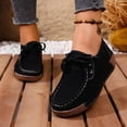 thumbnail image 5 of AUDeals Women’s Round Toe Wedge Loafers Work Shoes Non Slip Suede Platform Sneakers Arch Support Driving Dress Shoes (Black, 8.5), 5 of 8