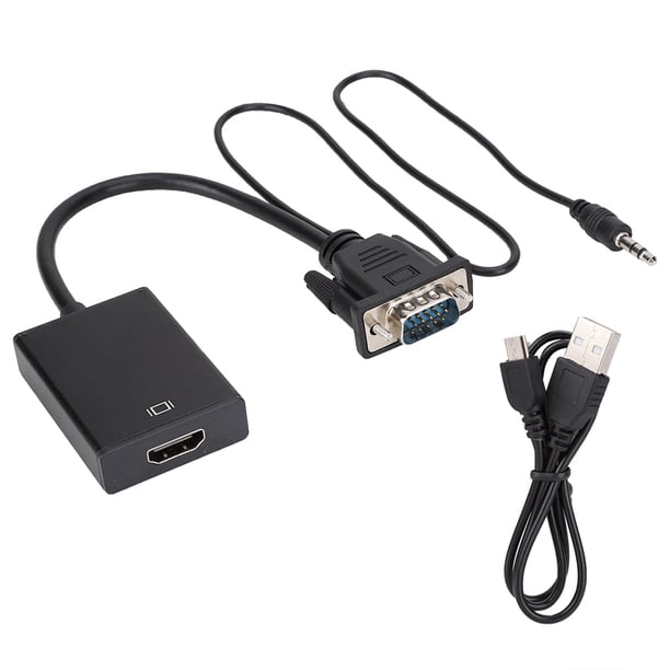 Cable convertidor VGA a HDMI con audio para proyector PC HDTV 1080P