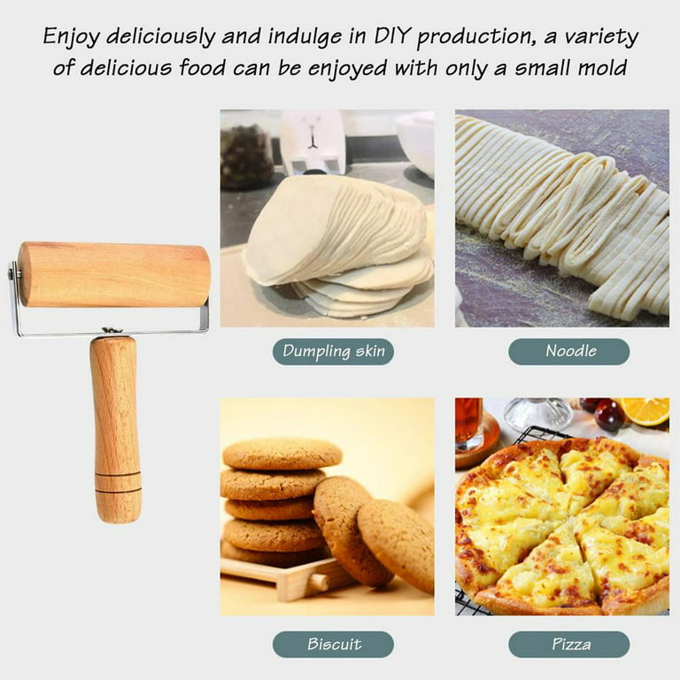 Esquirla Marble Stone Rolling Pin with Wood Handles and Base Baking Roller Cake Pizza Tools Easy to Clean Nonstick Rolling Pin for Pie Pasta White, Size: Multi