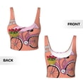 thumbnail image 6 of Rateoe Flamingo Riding a Bicycle Print Womens' Sports Bras Scoop Neck Sports Vest- Padded U Back Seamless High Impact Support, 6 of 7