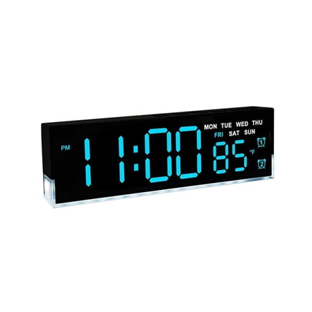 Osfvolr 7 Inch LED Digital Alarm Clock with Dual Alarms & Bottom Glow|Displays Time, Date, Day Osfvolr 7 Inch LED Digital Alarm Clock with Dual Alarms & Bottom Glow|Displays Time, Date, Day - ed