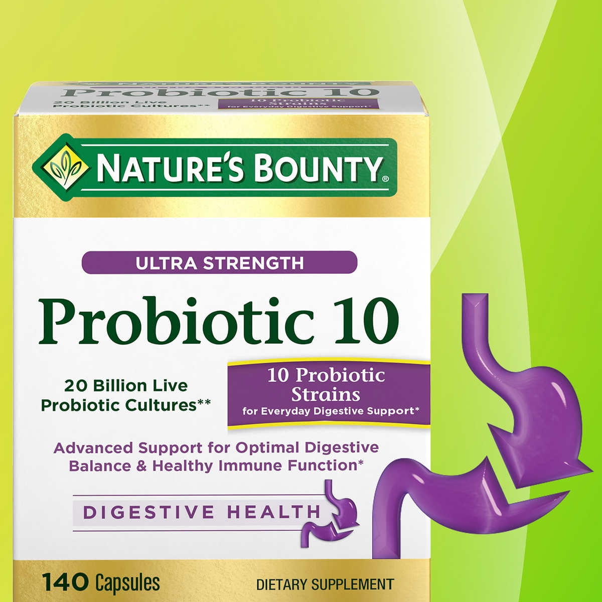 Nature's Bounty Ultra Strength Probiotic 10, 140 Capsules ... Nature's Bounty Ultra Strength Probiotic 10, 140 Capsules ...