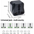 thumbnail image 6 of tekit Universal Plug Adapter NEMA 5-15P 110-250V 15A,Universal World to North American US 3-Pin NEMA5-15P Electrical Plug Adapter Converter (5-15P Black), WD5, 6 of 9