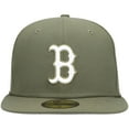 thumbnail image 2 of Men's New Era Olive Boston Red Sox White Logo 59FIFTY Fitted Hat, 2 of 5