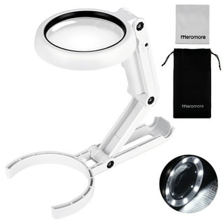 GLAM HOBBY 30X Loupe Magnifier with 6 Light, Desktop Portable Metal  Magnifier Folding Scale Sewing Magnifying Glass for Textile Optical Jewelry  Tool Coins Currency 