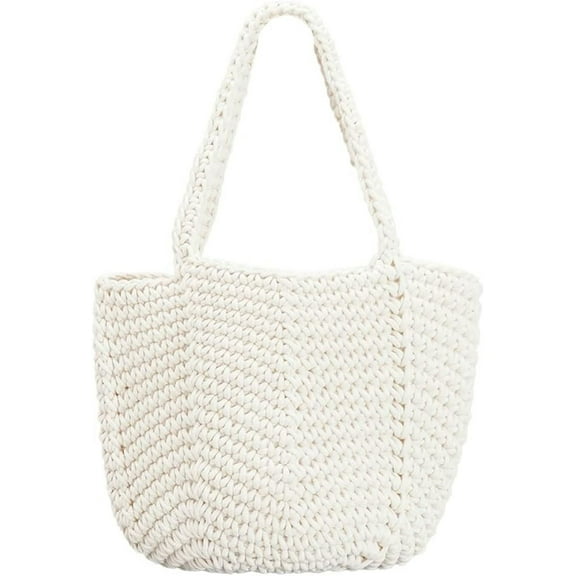 Kukuzhu Women Woven Hollow Handbag Handmade Fashionable concise Shoulder Woven Bag Vacation Retro Bag