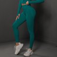thumbnail image 7 of Riforla Workout Leggings for Women Knitted Seamless Peach Tight Yoga High Waist Show Running Fitness Womens Tights Dark Green S, 7 of 7