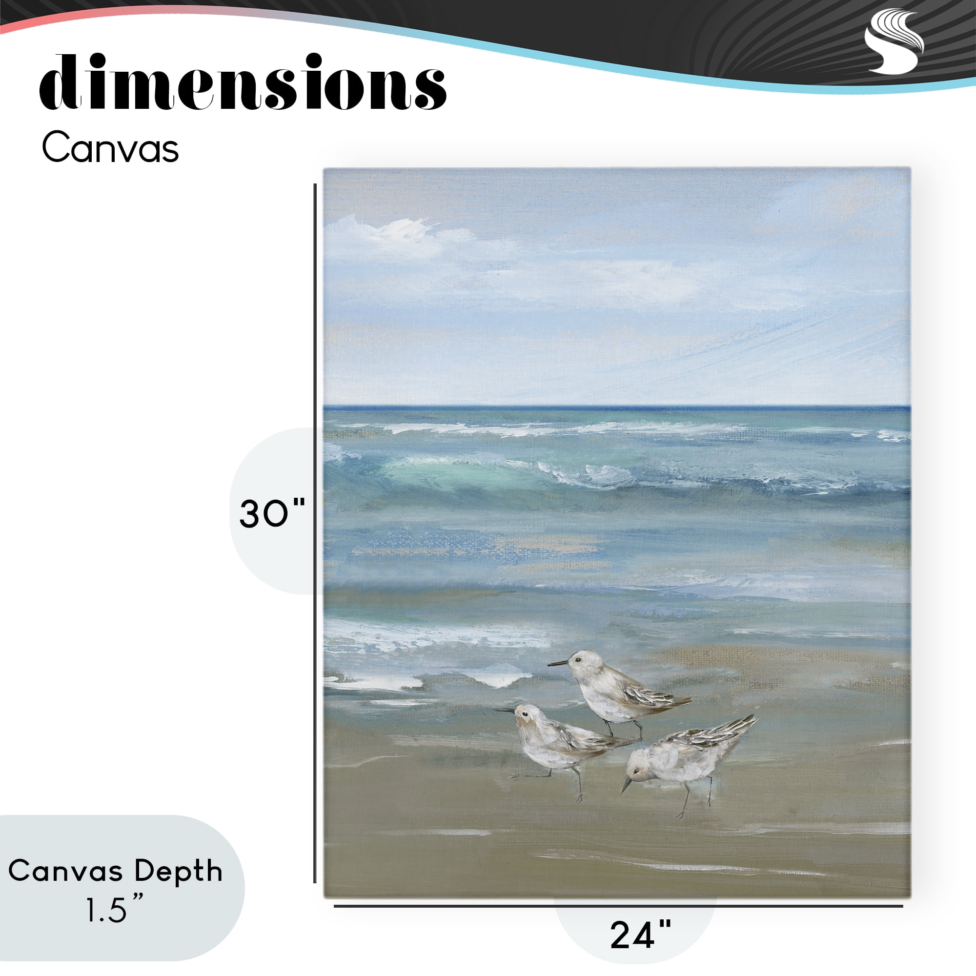 Stupell Industries Sanderlings on Gentle Waves Canvas Wall Art, design by Nan